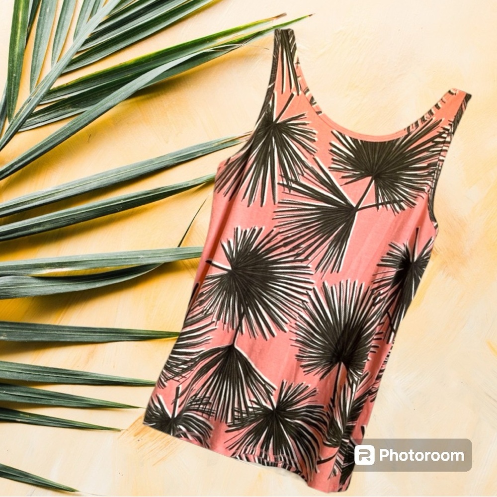 ⭐️ A NEW DAY pretty in PEACH and Floral green Tank Top Women’s Plus Size XXL EUC